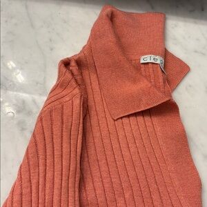 Cleo Women's Ribbed Long Sleeve Top in Coral